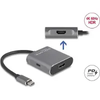 DeLOCK USB Type-C Splitter (DP Alt Mode) to 2 x HDMI MST with USB Type-C PD