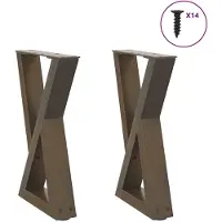 vidaXL Salontafelpoten 2 st 38x(42-43,3) cm staal naturel