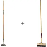 SynxStore Synx Tools Rechte Schoffel 18 cm + Staaldraad Bezem - 160cm Staal Met Handvat - Schoffel - Staaldraad