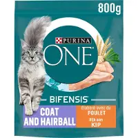 Purina one - Bifensis Coat & Hairball - kip - 3x 800g