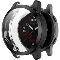 Strap-it TPU case protectie - zwart bescherm hoesje geschikt voor Garmin Vivoactive 4s - zwarte beschermhoes voor Vivoactive 4s