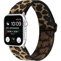 Strap-it Tribal bandje - geschikt voor Apple Watch Series 1/2/3/4/5/6/7/8/9/10/11/SE/SE2/SE3 - leopard / luipaard - elastisch bandje voor iWatch maat: 38 / 40 / 41 / 42mm