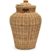Rivièra Maison Bloempot Rond Bruin - Ginger Jar Plantpot binnen - Rattan - (ØxH) 31x45