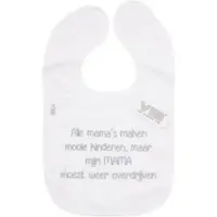 Vib - Slabbetje Luxe velours - Alle mama's maken mooie kinderen (Wit) - Babykleertjes - Slabbetjes - zwangerschap aankondiging - baby aankondiging