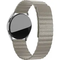 Strap-it horlogebandje leer 22mm - Magnetisch leren loop bandje geschikt voor Samsung Galaxy Watch 46mm / Gear S3 Classic & Frontier / Galaxy Watch 3 45mm / Amazfit GTR 2 / GTR 3 / GTR 4 - kaki