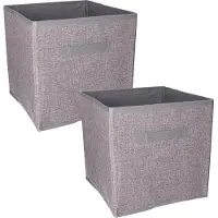 Bathroom Solutions Set van 2x stuks kast opberg/opruim manden antraciet grijs 30 x 30 x 30 cm - Opbergmanden