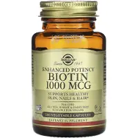 Solgar , Versterkte Potentie Biotine, 1.000 mcg, 100 plantaardige capsule