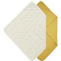 Meyco Baby Cheetah/Uni badcape - 2-pack - honey gold - 80x80cm