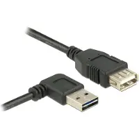 DeLOCK Easy-USB-A haaks (links/rechts) naar USB-A verlengkabel - USB2.0 - tot 2A / zwart - 1 meter