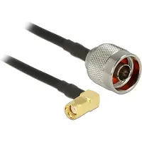 DeLOCK N (m) - RP-SMA (m) haaks kabel - CFD200/RF200 - 50 Ohm / zwart - 0,30 meter