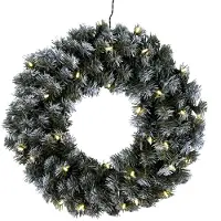 Star Micronics Edmonton krans met 30 LEDs, 50 cm, groen, Kunststof