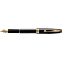 Parker Sonnet-vulpen | Zwart gelakt met gouden afwerking | Medium penpunt | Geschenkverpakking