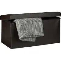 Relaxdays Opvouwbare bank + opslag - Zitbank kunstleer - Bankje wit zwart bruin 76x38x38 bruin