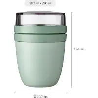 Mepal Lunchpots Nordic Black & Nordic Sage Ellipse ø 10.7 cm Set van 2