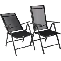 VCM Set van 2 aluminium tuinstoel aluminium balkonstoel met hoge rug camping klapstoel