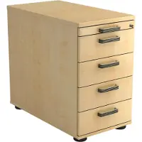 Hjh OFFICE PRO SIGNA SC50 SG - Rolcontainer Esdoorn Hout met 4 lades Greeplijst kunststof
