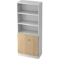 Hjh OFFICE PRO SIGNA K 6770 SG - Hoogte van de map | 5 OH met knop (afsluitbaar) Wit/Eiken Kast