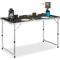 Relaxdays campingtafel inklapbaar - camping klaptafel - aluminium vouwtafel - koffermodel