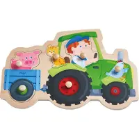 Haba Puzzel - 6 Bakstenen - Hout - Trekker - - OneSize - Puzzels