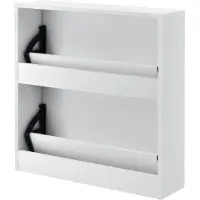En.casa Schoenenkast met spiegels 2 vouwdeuren 67x63x17 cm wit