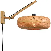 Good&Mojo Bamboe LED Wandlamp Palawan | 1X E27 Max 40W | Naturel