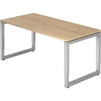 Hjh OFFICE PRO REGO 16 S - 160 x 80 Eiken/Zilver Tafelhoogte I In hoogte verstelbaar