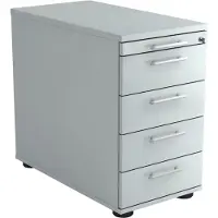 Hjh OFFICE PRO SIGNA SC50 RE - Rolcontainer Grijs Hout met 4 lades Rail handvat (kunststof)
