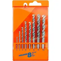 Projahn Set steenboren ECO, 8 boren, elk 1 x Ø 3-10 mm, voor machines met driebekken klauwplaat, in kunststof koffer