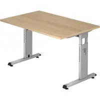 Hjh OFFICE PRO MEGA 12 S - 120x80 Eiken/Zilver Tafelhoogte I In hoogte verstelbaar