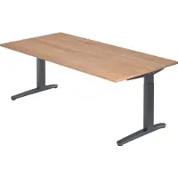 Hjh OFFICE PRO XTRA XB 2E GG - 200 x 100 Walnoot Tafelhoogte I In hoogte verstelbaar