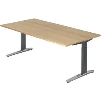 Hjh OFFICE PRO XTRA XB 2E GC - 200 x 100 Eiken Tafelhoogte I In hoogte verstelbaar