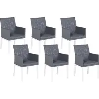 Beliani BACOLI - Tuinstoel set van 6 - Grijs - Polyester