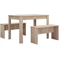 VCM Esal eethoek Eettafel en 2 bankenSonoma eiken decor.