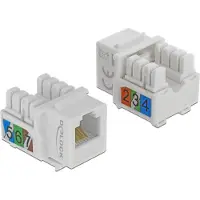 DeLOCK 86498, Plat, Wit, RJ-12, LSA-klemmen, Vrouwelijke connector, 24/26 AWG