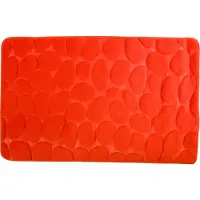 MSV Badkamerkleedje/badmat tapijt - kiezel motief - vloermat - oranje - 50 x 80 cm - laagpolig - Badmatjes