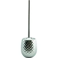 Spirella MSV Toiletborstel houder Phoenix - keramiek - zilver - 41 cm - Toiletborstels