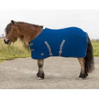 QHP SHETLAND FLEECEDEKEN MET SINGELS Donkerblauw