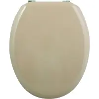 MSV WC-bril en toiletdeksel, MDF-houten kern, kleur "beige". Scharnieren van roestvrij staal - hoogwaardige en stabiele kwaliteit