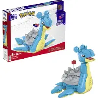 Mattel MEGA Pok mon Action Figure Bouwspeelgoedset voor Kinderen, Lapras met 527 Stukken en Beweging, Bouwbaar en Polijstbaar, 7 Inch Hoog, HKT26