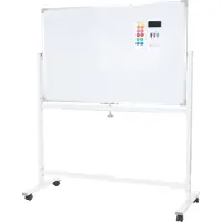 MCW Whiteboard -C85, magnetisch memobord prikbord, verrijdbaar oprolbaar incl. accessoires ~ 120x90cm
