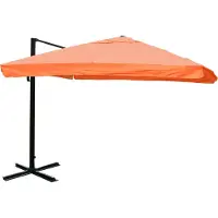 Mendler Zweefparasol -A96, parasol catering 3x3m (Ø4.24m) polyester/aluminium 23kg ~ Flap, terracotta zonder voet, draaibaar