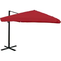 Mendler Zweefparasol -A96, 3x4m (Ø5m) polyester aluminium/staal 26kg ~ klep, bordeaux zonder voet
