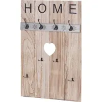 MCW Wandgarderobe -C89 Home, garderobe paneel garderobe, shabby look vintage, 8 haken 91x60cm ~ naturelbruin