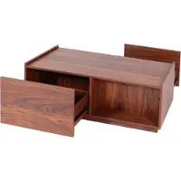 MCW Salontafel -J78, woonkamertafel bijzettafel sofatafel, lade, MDF 110x50x40cm ~ walnoot look