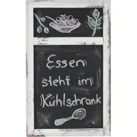 MCW Reclamebord -C51, krijtbord, 55x34x2cm, hout shabby-look vintage ~ wit