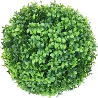 MCW Kunststruik -L77, bol decoratieve plant buxus, buiten Ø 35cm ~ groen