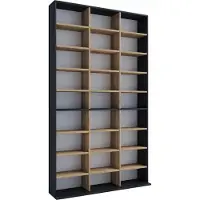 VCM MegosaXL wandkast 27 planken antraciet, eik decor.