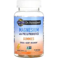 Garden of life , Magnesium met Pre & Probiotica Gummies, Oranje Creme, 60 Gummies