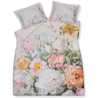 Vandyck Dekbedovertrek Fleur Festive Cream Tan Satijn-240 x 200 / 220 cm | Lits-Jumeaux