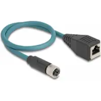 DeLOCK M12 8-pins X-gecodeerd (v) - RJ45 (v) industriële netwerkkabel | CAT6a | PUR | 0,50 meter